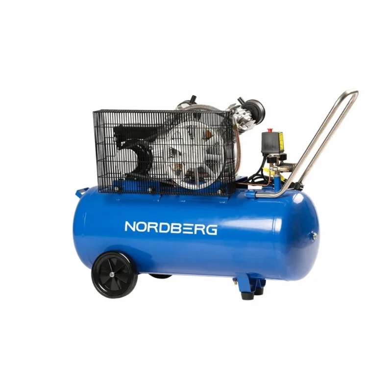 NORDBERG КОМПРЕССОР NCE100/360 2-х поршн., ременной, чугунная головка, 220В, ресив. 100л, 320л/мин