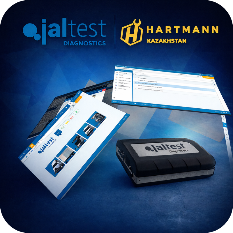 Hartmann Kazakhstan - официальный представитель Jaltest от Cojali. Мультибрендовая диагностика коммерческого транспорта, сельхозтехники, спецтехники. Модули CV, LTL, AGV, OHW, Marine.